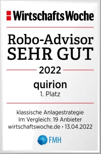 Wirtschaftswoche Testsiegel Robo-Advisor quirion 2022